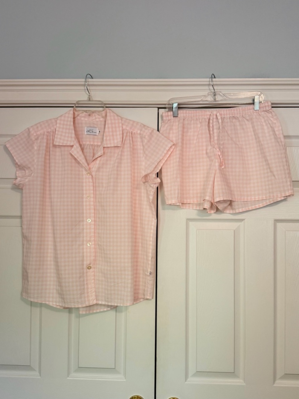 LIKE NEW Cat’s Pajamas Pink Gingham PJs 100% Luxe Pima Cotton XL
